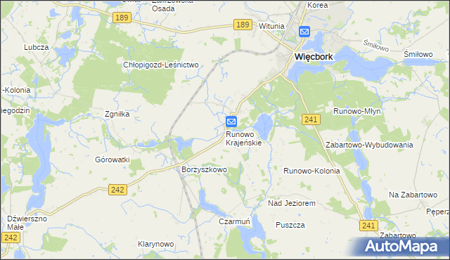 mapa Runowo Krajeńskie, Runowo Krajeńskie na mapie Targeo