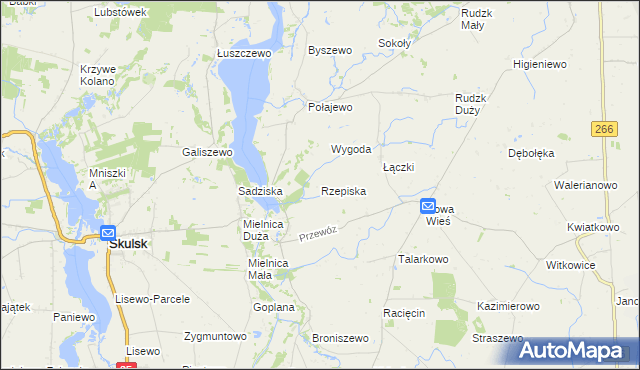 mapa Rzepiska gmina Piotrków Kujawski, Rzepiska gmina Piotrków Kujawski na mapie Targeo