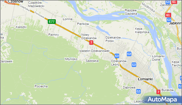 mapa Sadowa gmina Łomianki, Sadowa gmina Łomianki na mapie Targeo