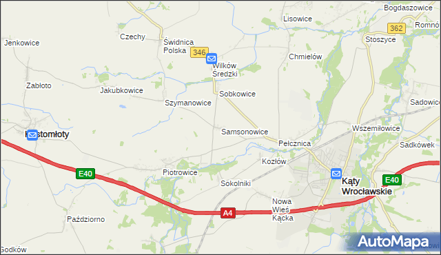 mapa Samsonowice, Samsonowice na mapie Targeo