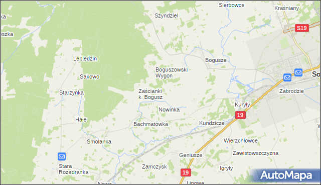 mapa Ściebielec, Ściebielec na mapie Targeo