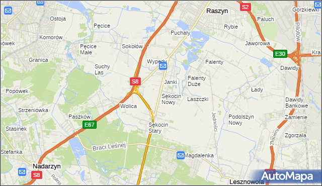 mapa Sękocin Nowy, Sękocin Nowy na mapie Targeo