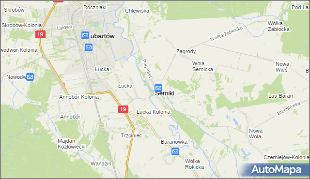 mapa Serniki, Serniki na mapie Targeo