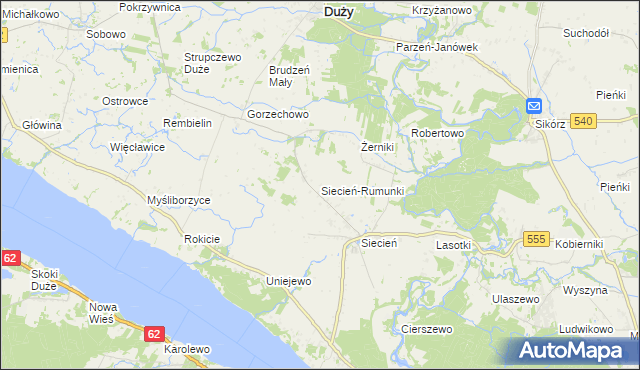 mapa Siecień-Rumunki, Siecień-Rumunki na mapie Targeo