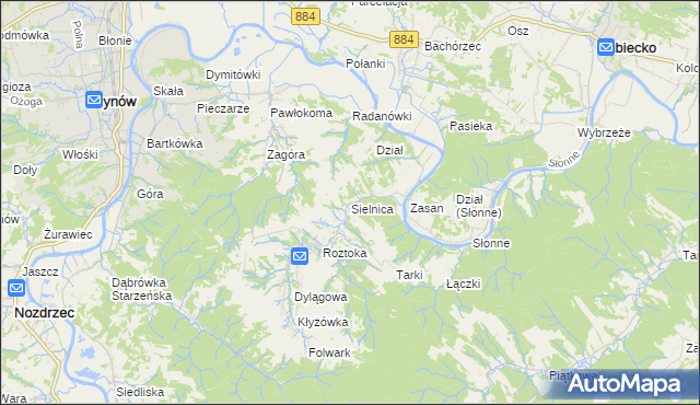 mapa Sielnica, Sielnica na mapie Targeo