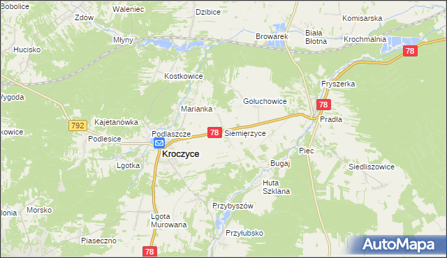 mapa Siemięrzyce, Siemięrzyce na mapie Targeo