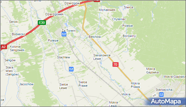 mapa Sierakowice Lewe, Sierakowice Lewe na mapie Targeo