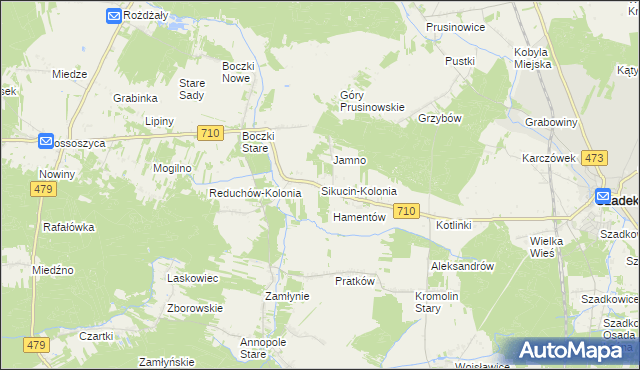 mapa Sikucin-Kolonia, Sikucin-Kolonia na mapie Targeo