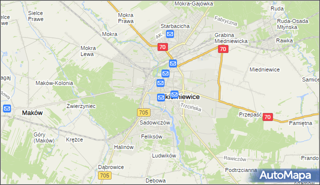 mapa Skierniewic, Skierniewice na mapie Targeo