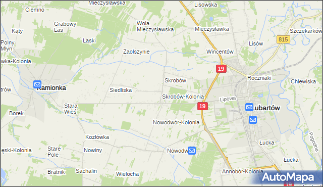 mapa Skrobów-Kolonia, Skrobów-Kolonia na mapie Targeo