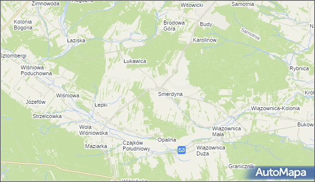 mapa Smerdyna, Smerdyna na mapie Targeo