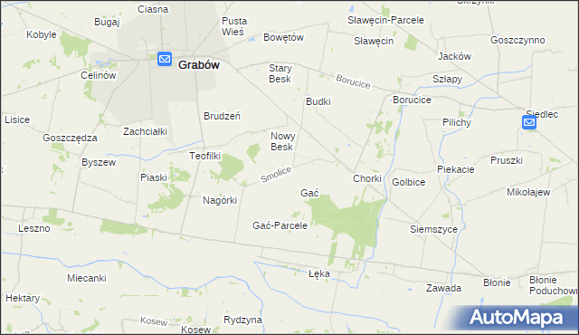 mapa Smolice gmina Grabów, Smolice gmina Grabów na mapie Targeo