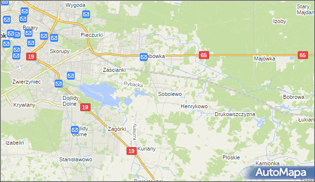 mapa Sobolewo gmina Supraśl, Sobolewo gmina Supraśl na mapie Targeo