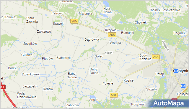 mapa Solec gmina Gostynin, Solec gmina Gostynin na mapie Targeo