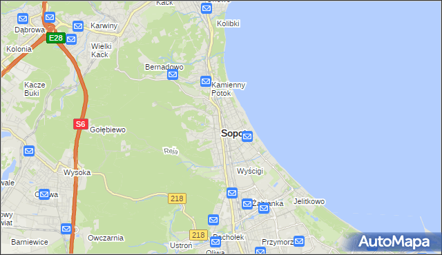 mapa Sopotu, Sopot na mapie Targeo