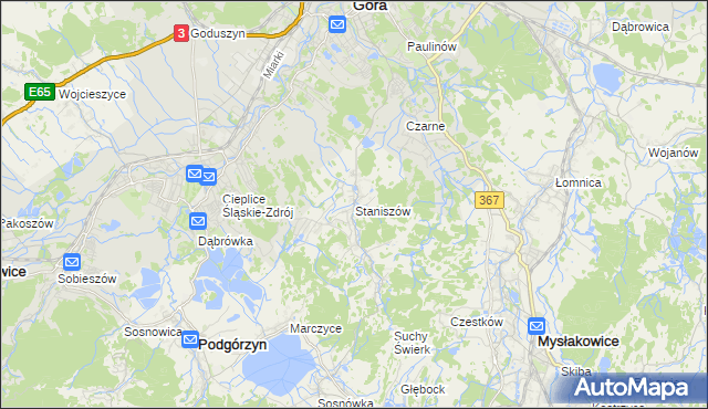 mapa Staniszów, Staniszów na mapie Targeo