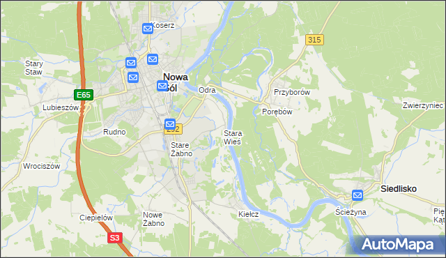 mapa Stara Wieś gmina Nowa Sól, Stara Wieś gmina Nowa Sól na mapie Targeo
