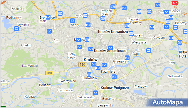 mapa Stare Miasto gmina Kraków, Stare Miasto gmina Kraków na mapie Targeo