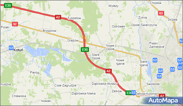 mapa Stare Opole, Stare Opole na mapie Targeo