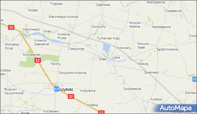mapa Staw gmina Szczytniki, Staw gmina Szczytniki na mapie Targeo
