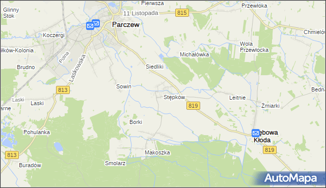 mapa Stępków, Stępków na mapie Targeo