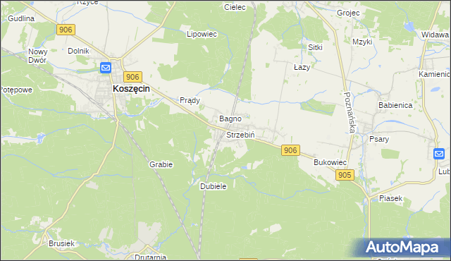 mapa Strzebiń, Strzebiń na mapie Targeo