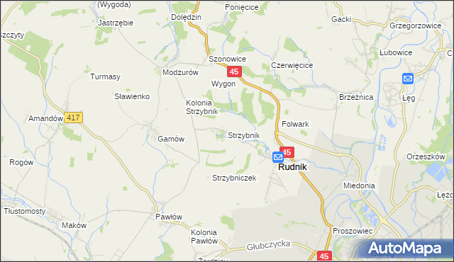 mapa Strzybnik, Strzybnik na mapie Targeo