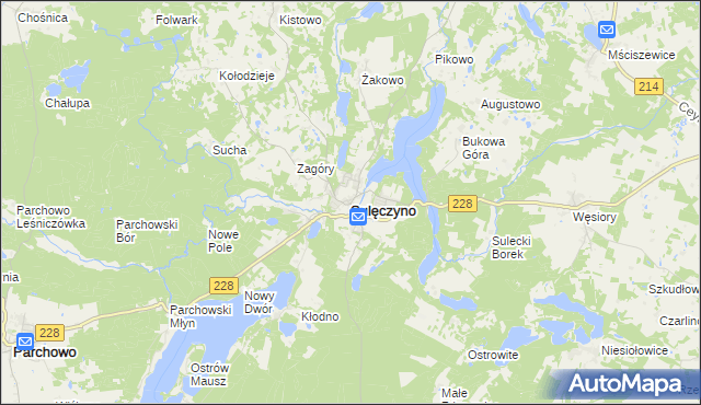 mapa Sulęczyno, Sulęczyno na mapie Targeo