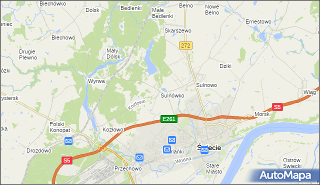 mapa Sulnówko, Sulnówko na mapie Targeo