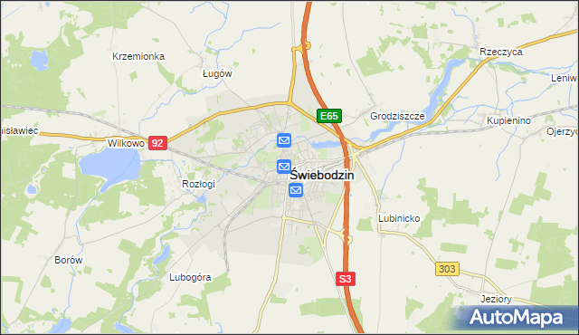 mapa Świebodzin, Świebodzin na mapie Targeo