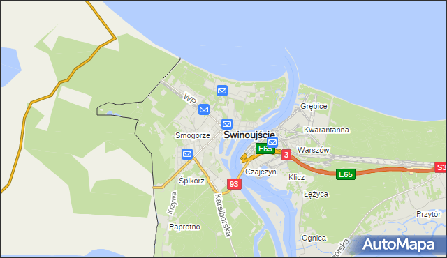 mapa Świnoujście, Świnoujście na mapie Targeo