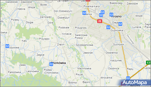 mapa Szczepańcowa, Szczepańcowa na mapie Targeo