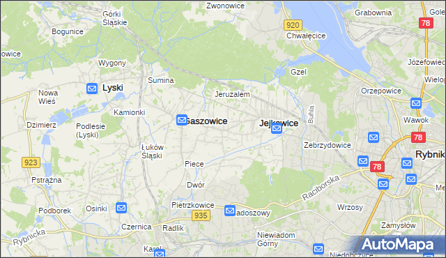 mapa Szczerbice, Szczerbice na mapie Targeo