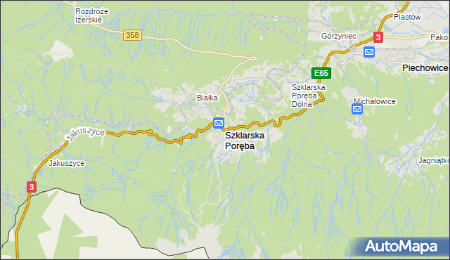 mapa Szklarska Poręba, Szklarska Poręba na mapie Targeo