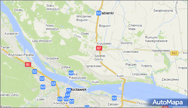 mapa Szpetal Górny, Szpetal Górny na mapie Targeo
