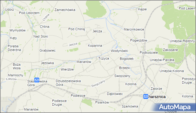 mapa Tczyca, Tczyca na mapie Targeo