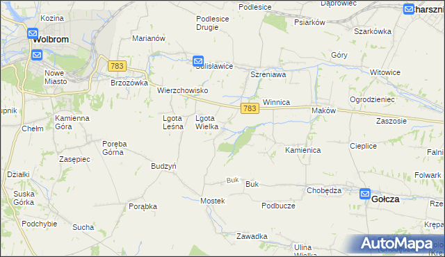 mapa Trzebienice, Trzebienice na mapie Targeo