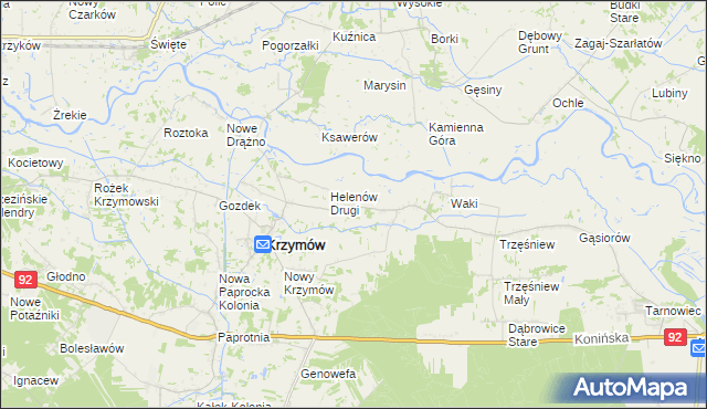 mapa Tury gmina Kościelec, Tury gmina Kościelec na mapie Targeo