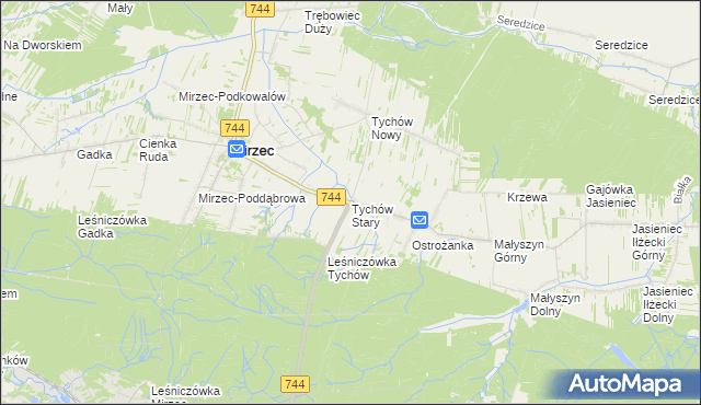 mapa Tychów Stary, Tychów Stary na mapie Targeo
