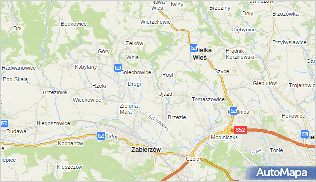 mapa Ujazd gmina Zabierzów, Ujazd gmina Zabierzów na mapie Targeo