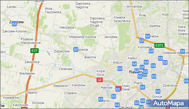 mapa Wacyn, Wacyn na mapie Targeo