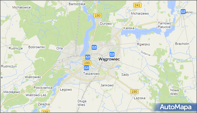 mapa Wągrowiec, Wągrowiec na mapie Targeo