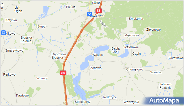mapa Wąsosz gmina Szubin, Wąsosz gmina Szubin na mapie Targeo