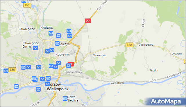 mapa Wawrów, Wawrów na mapie Targeo