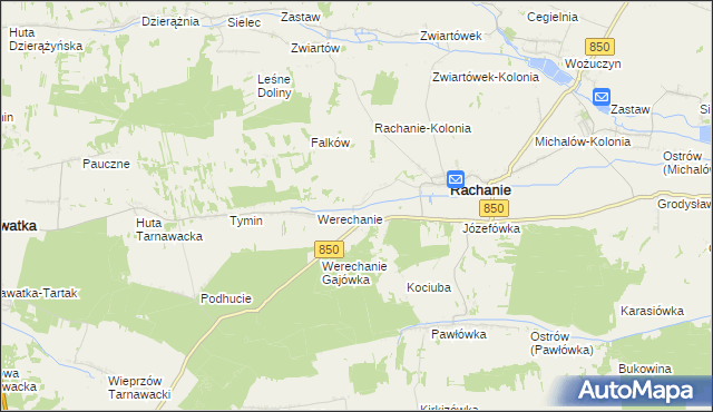 mapa Werechanie-Kolonia, Werechanie-Kolonia na mapie Targeo