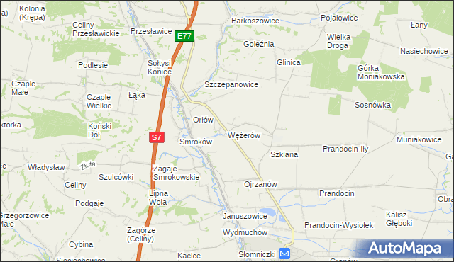 mapa Wężerów, Wężerów na mapie Targeo