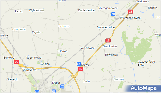 mapa Więcławice gmina Gniewkowo, Więcławice gmina Gniewkowo na mapie Targeo