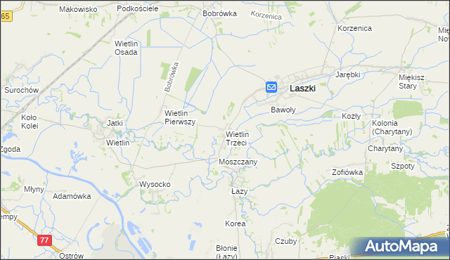 mapa Wietlin Trzeci, Wietlin Trzeci na mapie Targeo