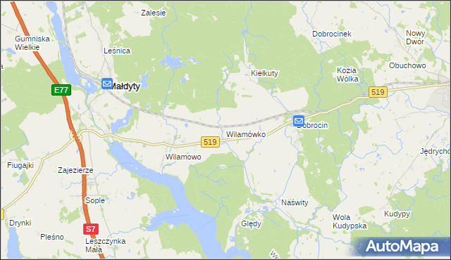 mapa Wilamówko, Wilamówko na mapie Targeo