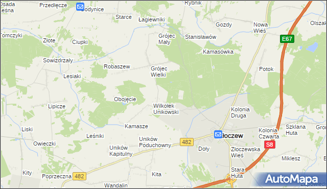 mapa Wilkołek Grójecki, Wilkołek Grójecki na mapie Targeo